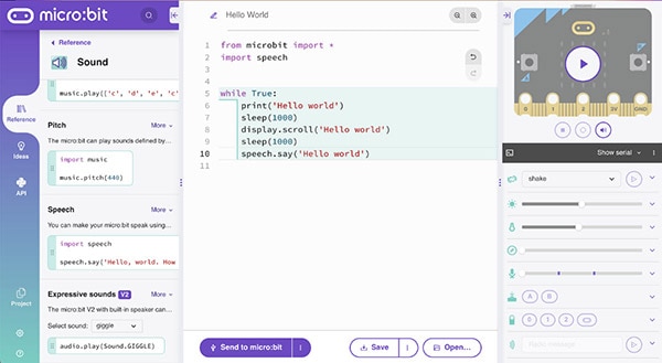 How To Write a Hello World Application in the micro:bit Python Editor How To Write a Hello World Application in the micro:bit Python Editor