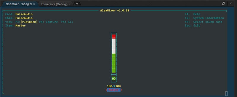Figure 11: Alsamixer Volume Control Alt Text