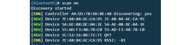 Figure 5: Scan for Bluetooth Devices Alt Text