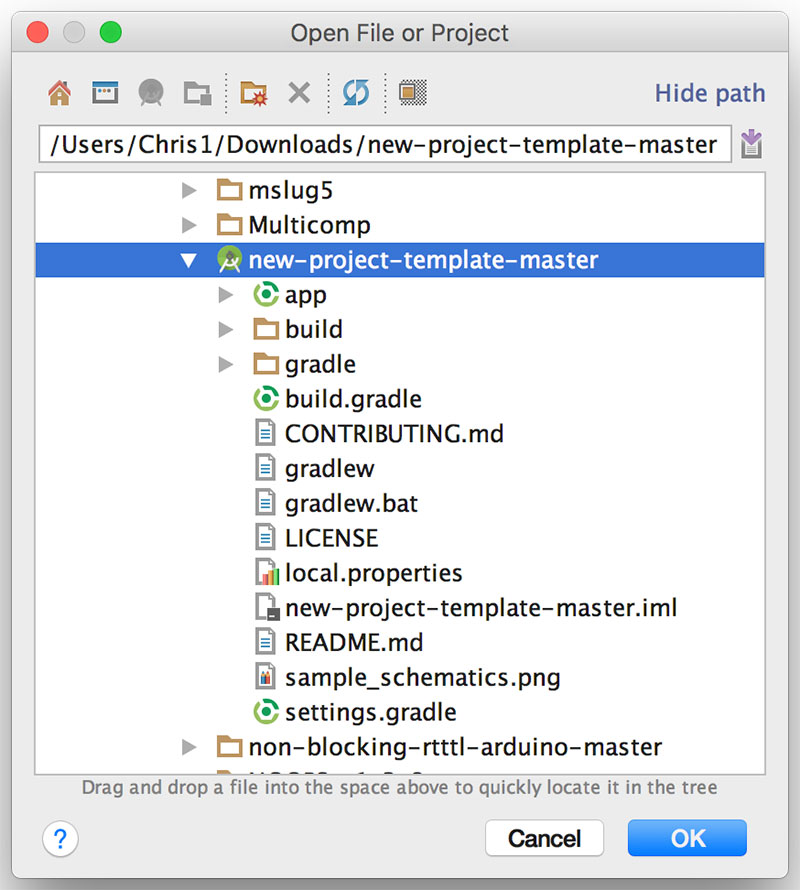 Select the Template File