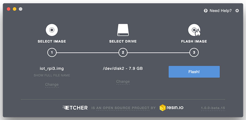 Flash the Android Things Image to a MicroSD card