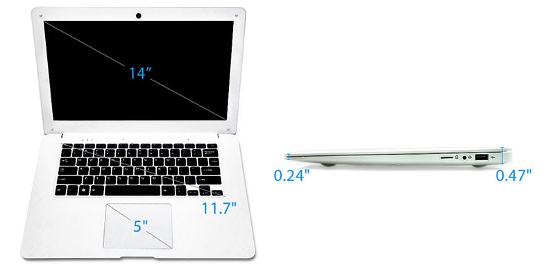 Pinebook Dimensions