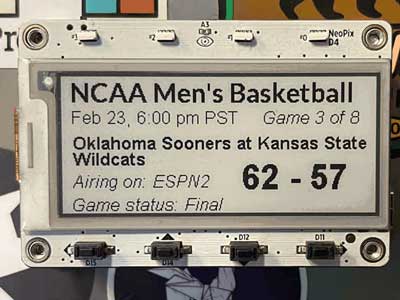 MagTag Sports Schedule Viewer