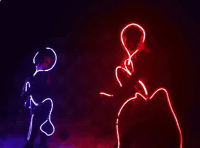 Stick Person Costume with Neon LED Strips