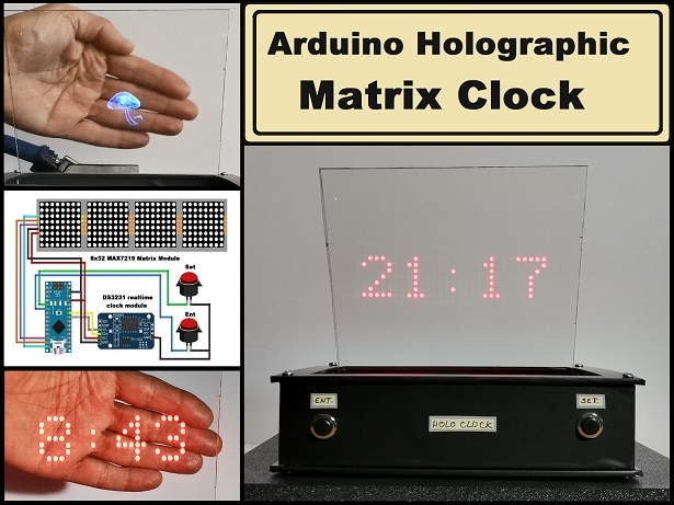 DIY Arduino Holographic Matrix Clock