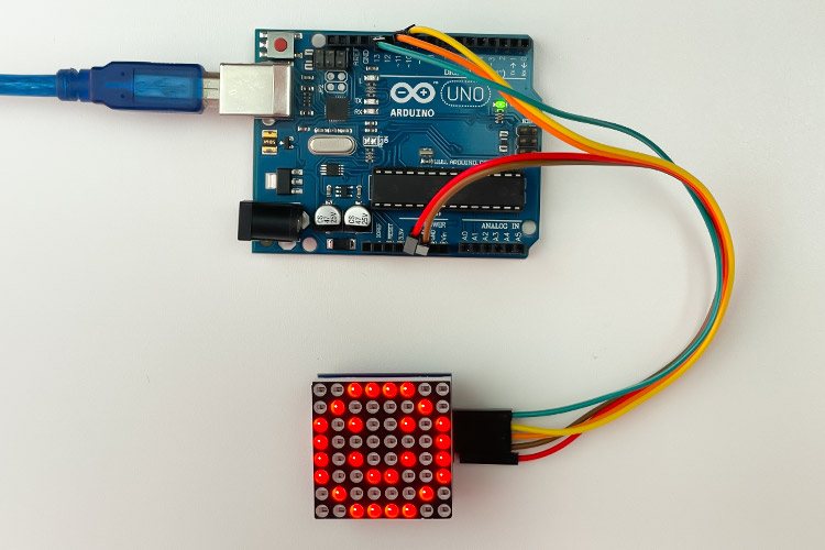 MAX7219 8x8 LED Matrix Module Arduino Interfacing