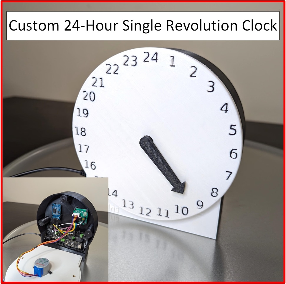 Custom 24-Hour Single Revolution Clock