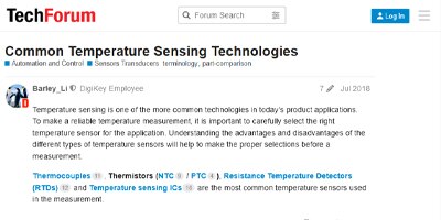 Image of Related Content Card: Common Temperature Sensing Technologies