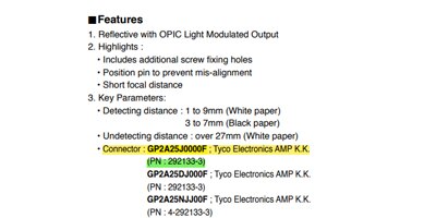 Image of Related Content Card: Connector and its Mating parts for GP2A25J0000F Sharp’s Reflective Optical Sensor 