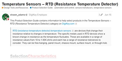 Image of Temperature Sensors – RTD (Resistance Temperature Detector)