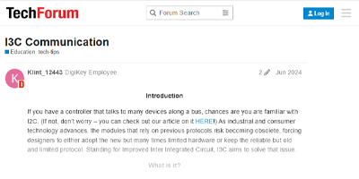 Image of Related Content Card: I3C Communication