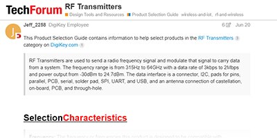 Image of RF Transmitters – Product Selection Guide​