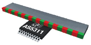 Image of The AS5311 used as a linear encoder