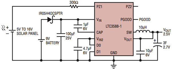 Image of Engineers can implement a complete supercapacitor-based power supply