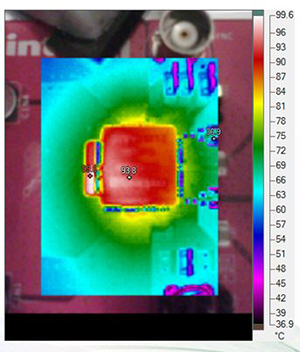 Thermal image of Intersil ISL8240M at 40 A load current