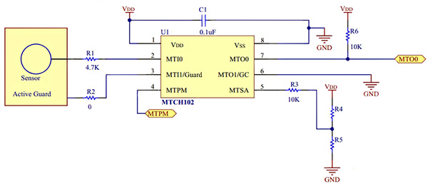 Diagram of Microchip's MTCH102