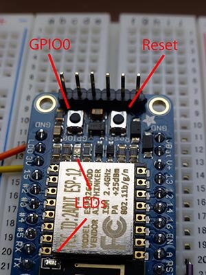 Location of GPIO and Reset buttons