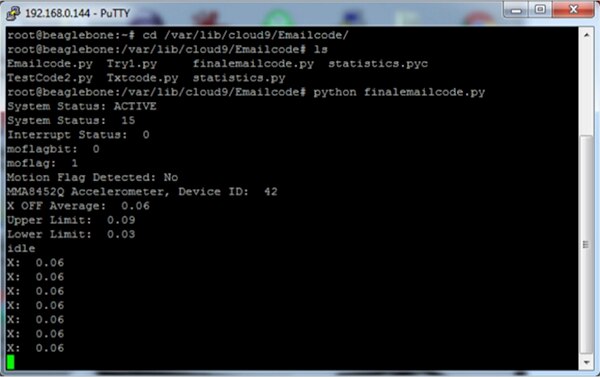 Image of running the Python script from the terminal