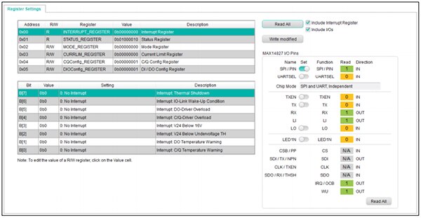 Image of SPI mode default configuration GUI screen (click for full-size)