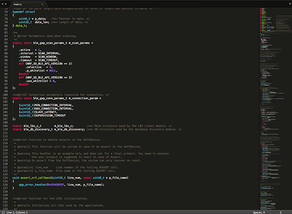 Image of Nordic nRF SDK code example (click for full-size)