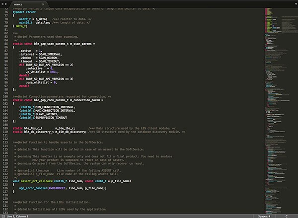 Image of Nordic nRF SDK code example (click for full-size)