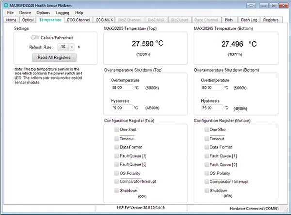 Image of temperature tab