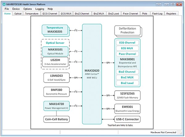 Image of hardware not connected window