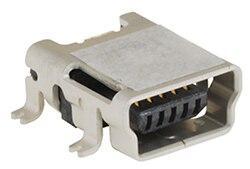 Image of Hirose’s UX60A-MB-5ST USB-mini receptacle