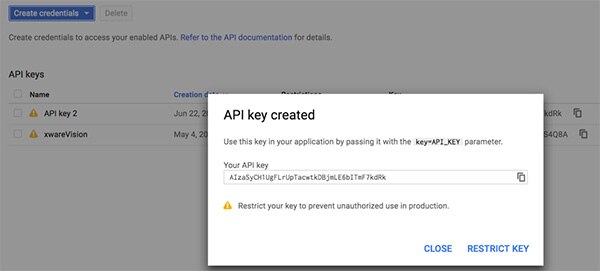 Image of GCP Vision API key