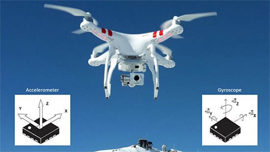 Image of STMicroelectronics drone with 3D accelerometer and 3D gyroscope sensors