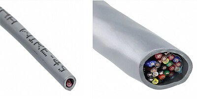 Image of Alpha Wire 1172L SL005 two-conductor and the 6017L SL005 24-conductor cables