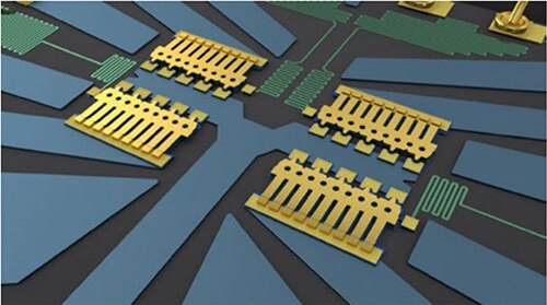Image of contact poles of MEMS switches fabricated as multiple parallel contacts