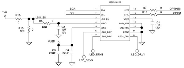 Diagram of Maxim Integrated MAXM86161