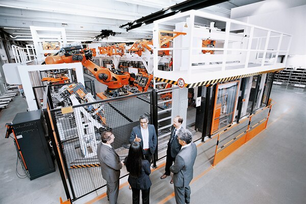 Image of traditional industrial robots