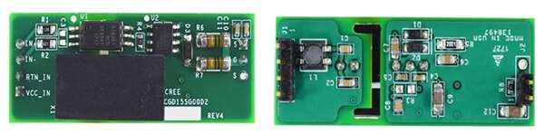 Image of top and bottom of the Wolfspeed CGD15SG00D2 gate driver reference design
