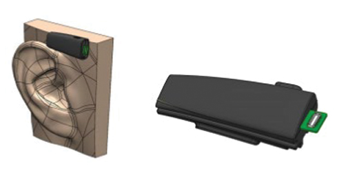 Diagram of USound’s audio module for AR/VR glasses includes a fully digital audio system