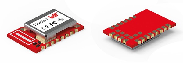 支持 Wirepas 网状网络协议的 Würth Elektronik 2.4 GHz Thetis-I 无线电模块的图片