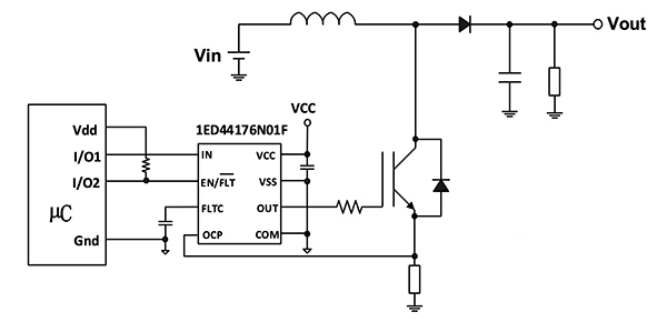 Infineon Technologies 1ED44176N01F 栅极驱动器的示意图