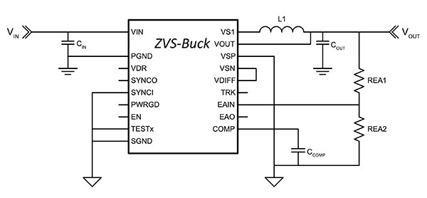 Vicor ZVS 降压稳压器示意图