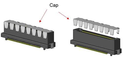 JAE Electronics 的 MA01 系列带有可拆卸端盖的图片