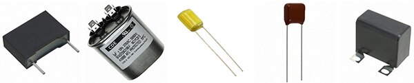 Image of film capacitors in a variety of package styles and lead configurations