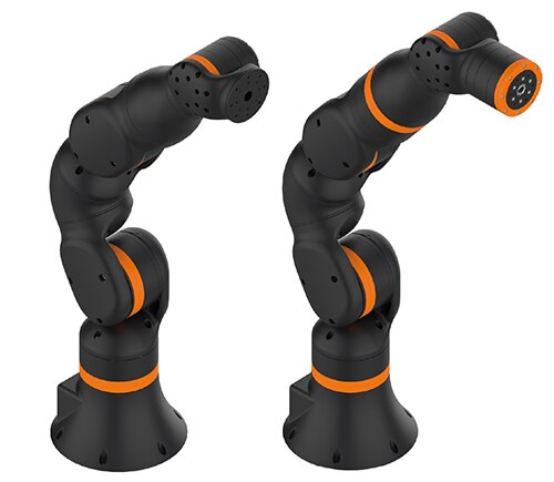 Image Igus articulated arm cobots with 4 DOF (left) and 6 DOF (right)