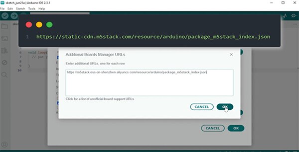添加M5Stack开发板管理URL