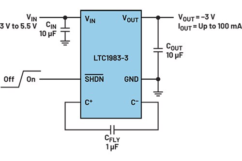 Diagram of Analog Devices LTC1983 charge pump converter