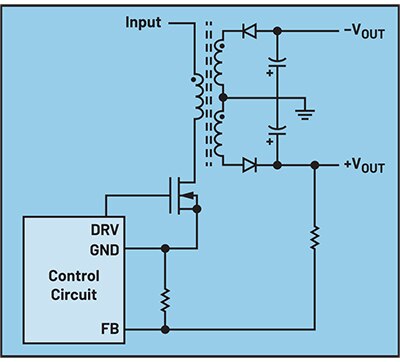 Diagram of typical flyback converter