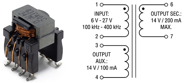 Bourns 的 HVMA03F40C-ST10S 返馳式變壓器的圖片