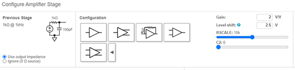 Image of users can specify the configuration, gain, level shift, and other parameters