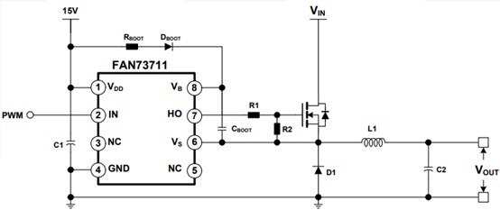 FAN73711高边驱动电路范例