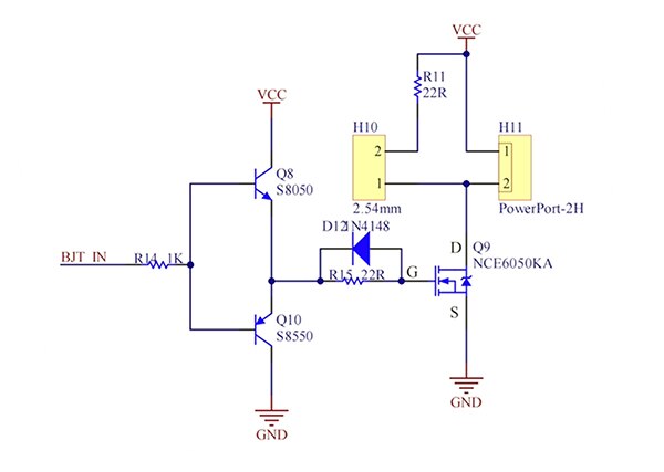 三极管低边推挽驱动电路范例
