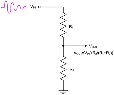 Diagram of low-VCR resistors are used in voltage divider circuits